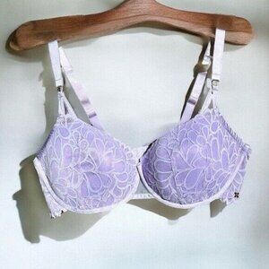 🌻Savage X Fenty Not Sorry Lightly Lined Lavender Lace Balconette Bra 42DDD